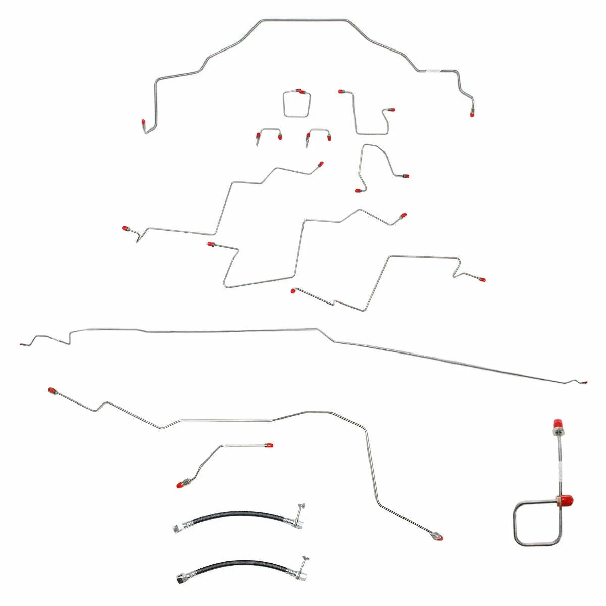 01-02 Dodge Ram 2500 Complete Brake Line Kit Ext Cab_Short Bed Stainless Steel